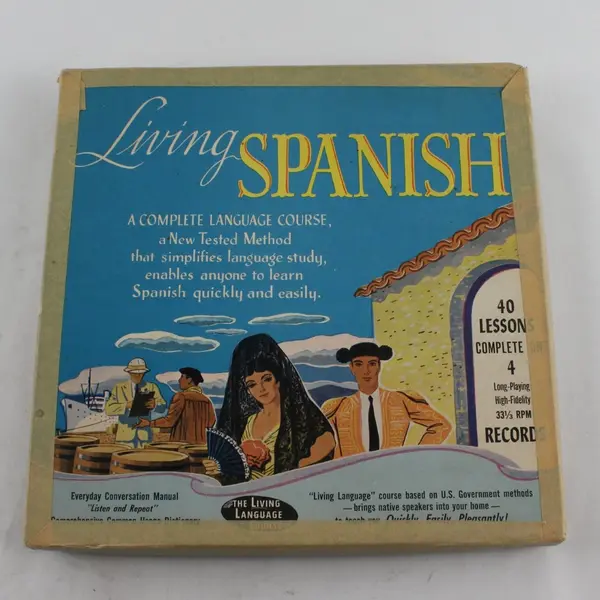 Living Spanish 4 Record Set with 2 Booklets Language Course 10" Vinyl Record