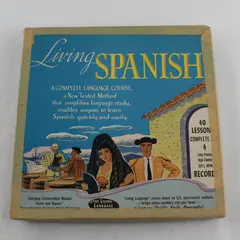 Living Spanish 4 Record Set with 2 Booklets Language Course 10" Vinyl Record