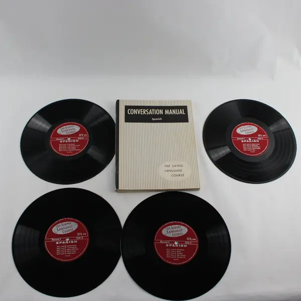 Living Spanish 4 Record Set with 2 Booklets Language Course 10" Vinyl Record
