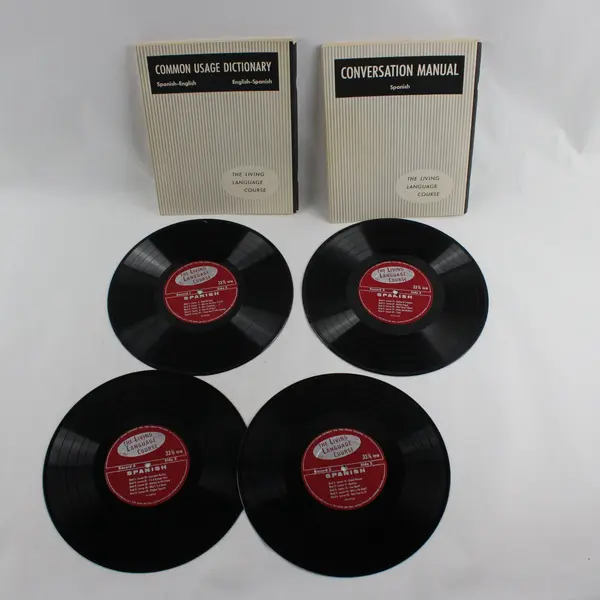 Living Spanish 4 Record Set with 2 Booklets Language Course 10" Vinyl Record