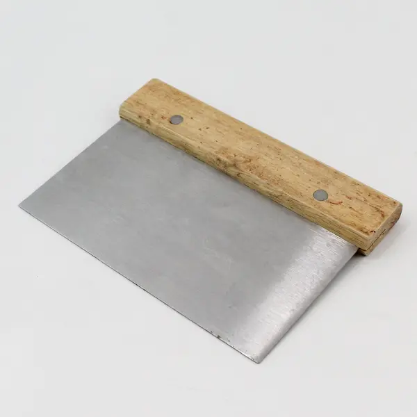 Winco Stainless Steel Dough Scraper with Wood Handle 