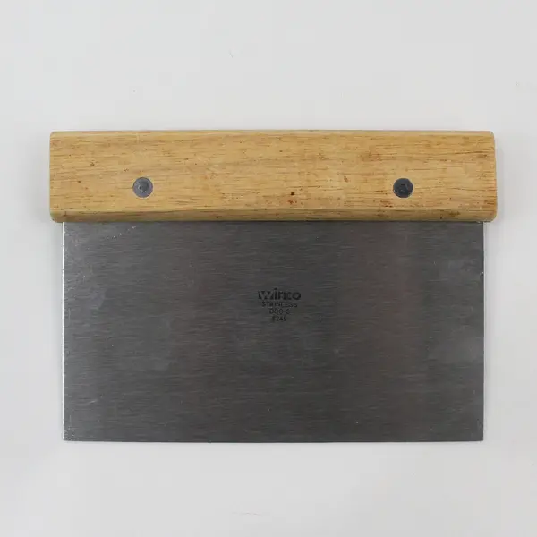 Winco Stainless Steel Dough Scraper with Wood Handle 