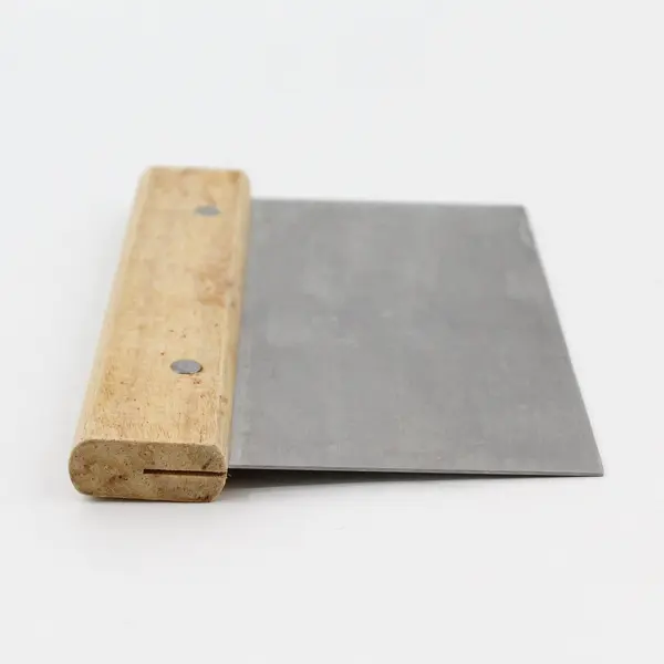 Winco Stainless Steel Dough Scraper with Wood Handle 