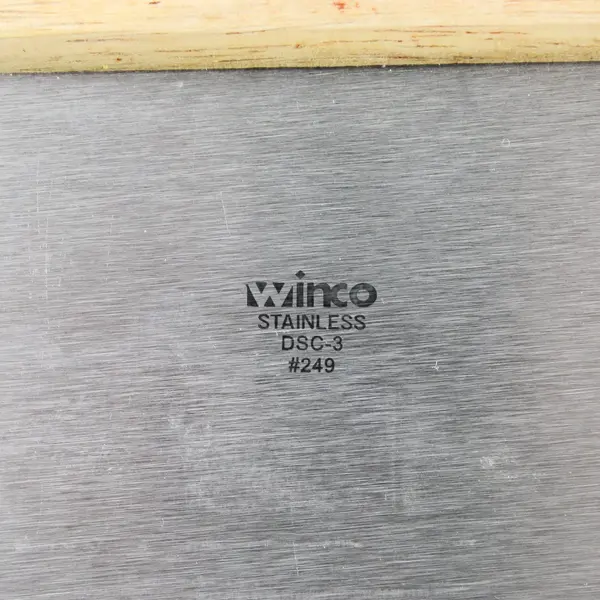 Winco Stainless Steel Dough Scraper with Wood Handle 