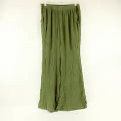 Dip Women Linen Pants Sz M Olive Green Flowy Bootcut Leg  Coastal Boho
