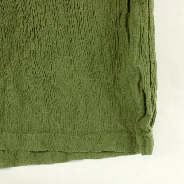 Dip Women Linen Pants Sz M Olive Green Flowy Bootcut Leg  Coastal Boho