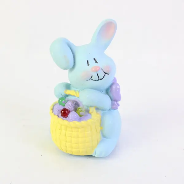 Vintage 1990 Avon Hoppy Easter Light Up Musical Bunny Figurine w/ Basket
