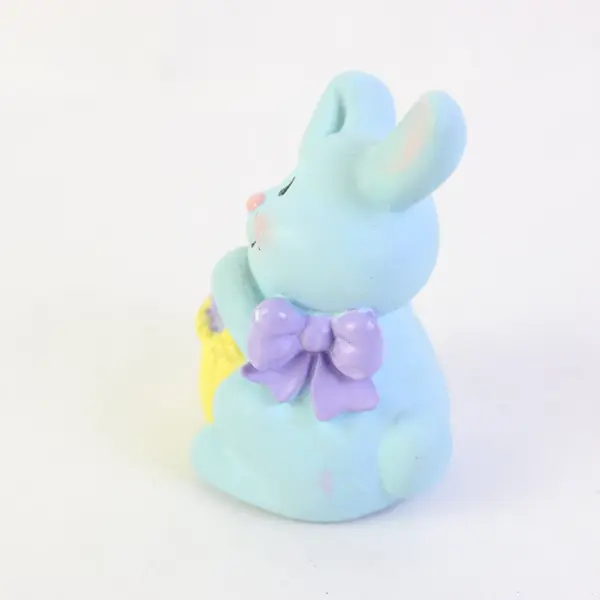 Vintage 1990 Avon Hoppy Easter Light Up Musical Bunny Figurine w/ Basket