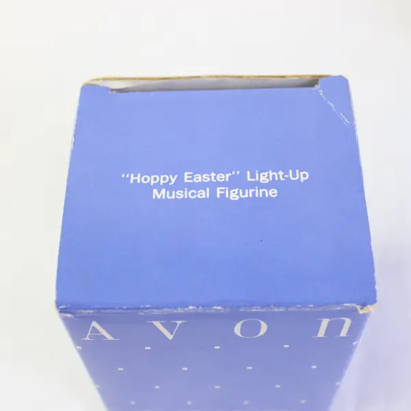 Vintage 1990 Avon Hoppy Easter Light Up Musical Bunny Figurine w/ Basket