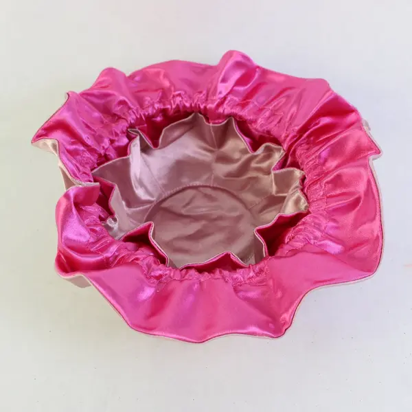 Avon Pink Satin Drawstring Jewelry Pouch Travel Bag 8 Pockets VTG