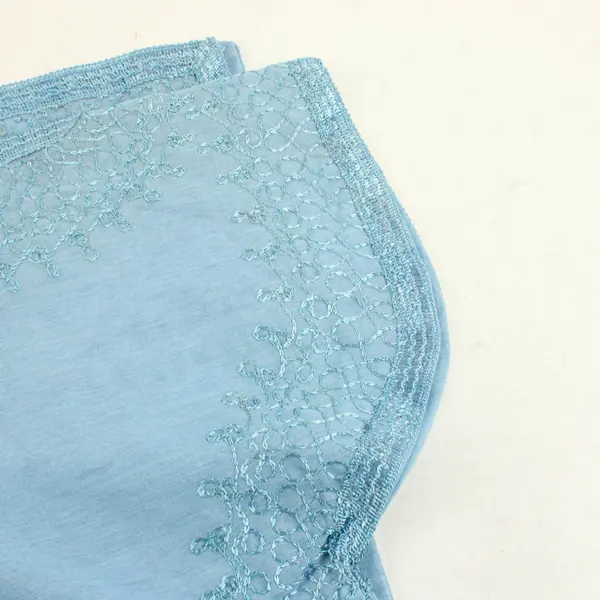 Moroccan Hand Made Embroidered Light Blue Blouse Size Small