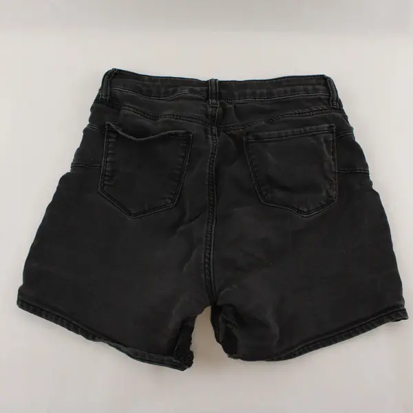 S.O.N.G. Curvy High Rise Shorts Size 7/28 All Black Distressed