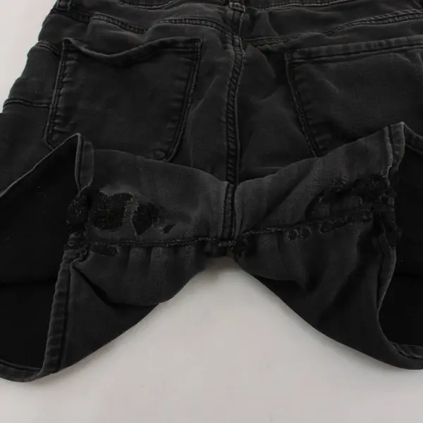 S.O.N.G. Curvy High Rise Shorts Size 7/28 All Black Distressed