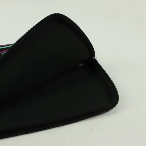 Unbranded Laptop Sleeve 13" Purple Floral Black Background No Handles
