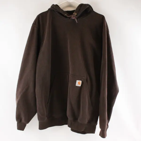 Carhartt Men's Brown Original Fit Hoodie Sweatshirt Size L