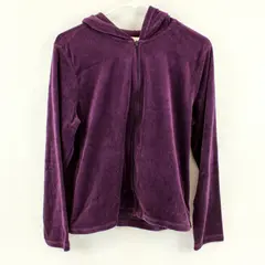 Erika Plum Purple Velour Zip-Up Hoodie Women's Medium