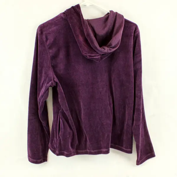 Erika Plum Purple Velour Zip-Up Hoodie Women's Medium