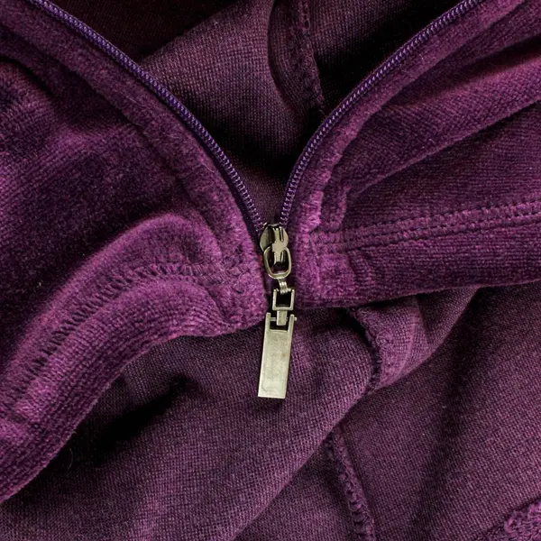 Erika Plum Purple Velour Zip-Up Hoodie Women's Medium