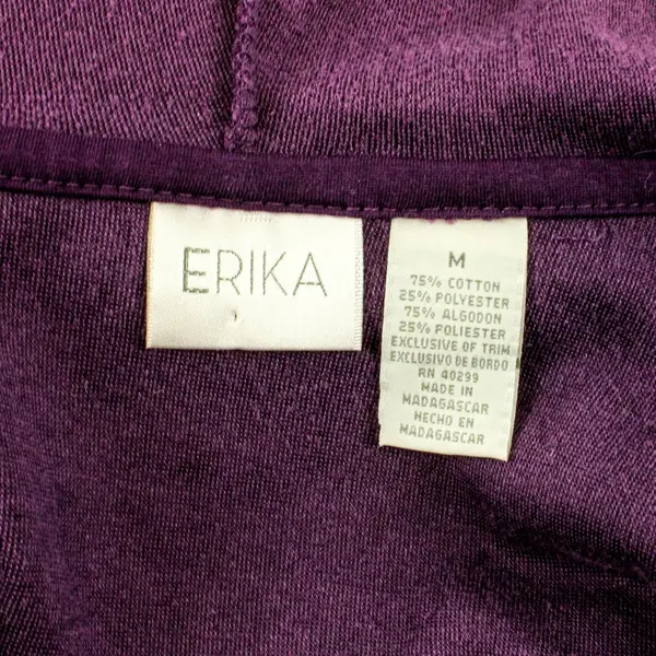 Erika Plum Purple Velour Zip-Up Hoodie Women's Medium