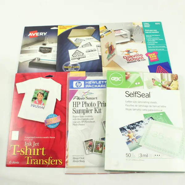 Avery GBC HP Photo Print Lot Business Cards T-Shirt Transfers Laminating Sheets