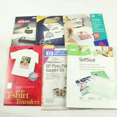 Avery GBC HP Photo Print Lot Business Cards T-Shirt Transfers Laminating Sheets