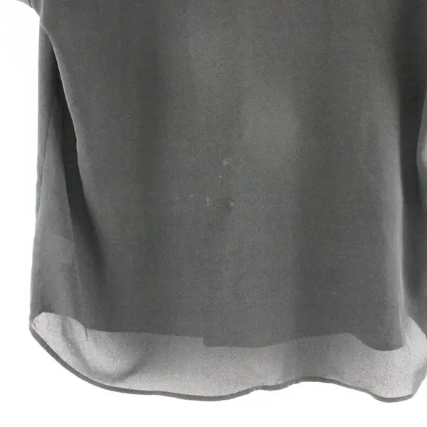 Unbranded Black V-Neck Short Sleeve Beaded Neckline Blouse Size L