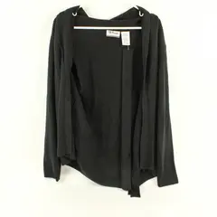 All Points by Reference Point Black Knit Cardigan with Belt Women's Large 12/14