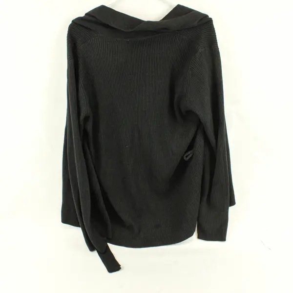 All Points by Reference Point Black Knit Cardigan with Belt Women's Large 12/14