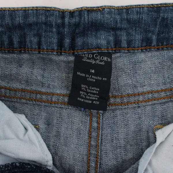 Faded Glory Bermuda Denim Shorts Womens 14 Blue Medium Wash Cuffed