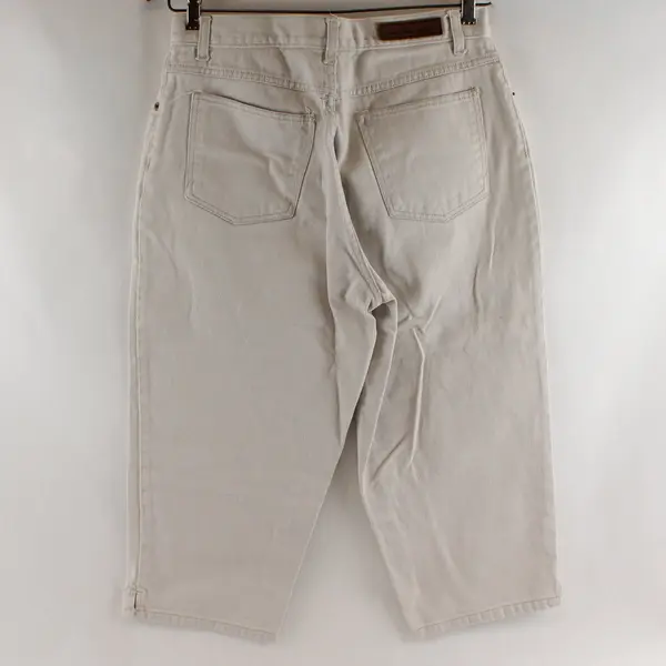 Vintage Bill Blass Jeans Capri Womens 10P Ivory Beige High Rise Casual Cotton