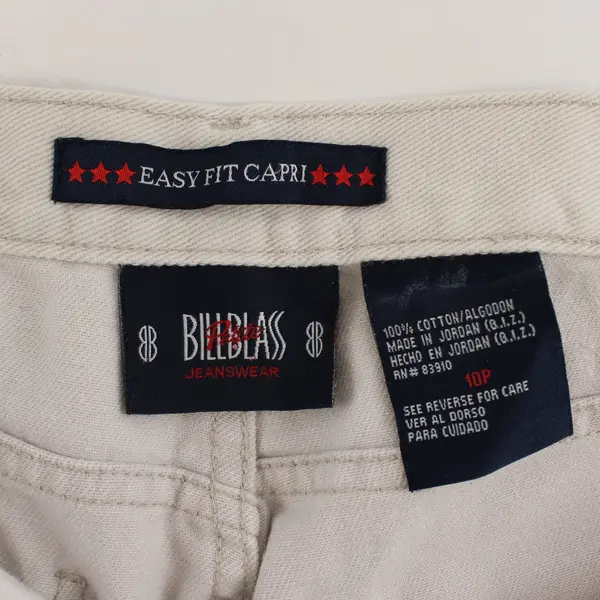 Vintage Bill Blass Jeans Capri Womens 10P Ivory Beige High Rise Casual Cotton