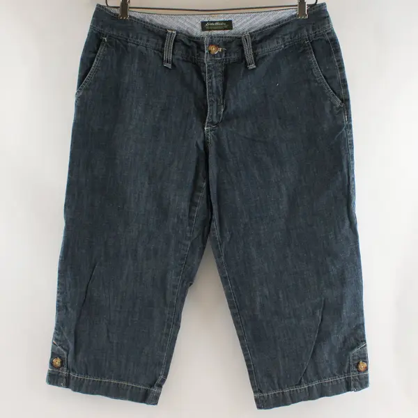 Eddie Bauer Capri Jeans Womens 12 Medium Wash Denim Cropped