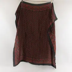 Vintage Club 7 Echo Chiffon Silk Foulard Black Base and Red Geometric Pattern 