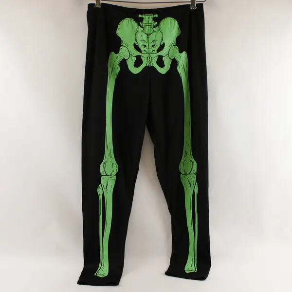 Unbranded Kids Black Green Skeleton Legs Halloween Leggings L/XL