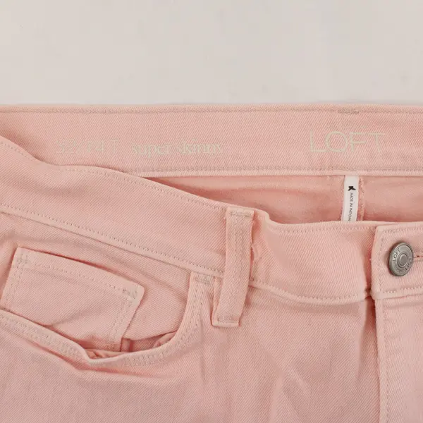 Ann Taylor Loft Super Skinny Jeans Womens 32/14T Pink Cotton Blend