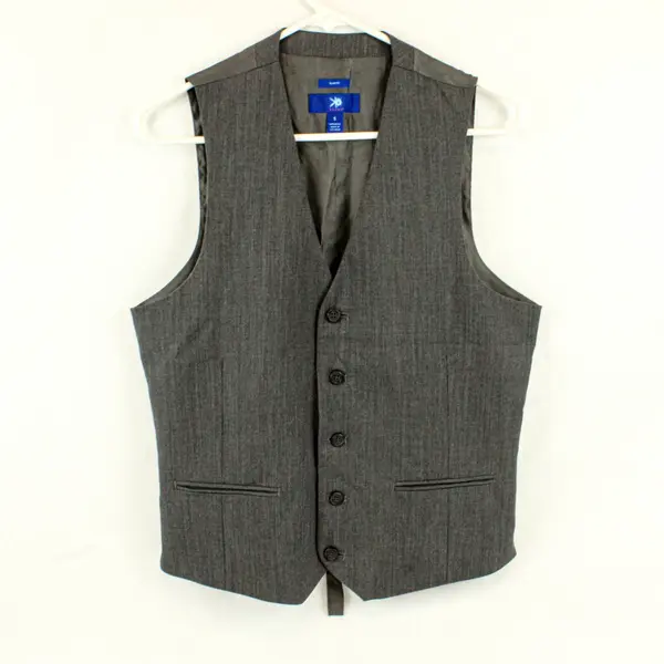 KO Egara Gray Slim Fit Wool Suit Vest Waistcoat Men's Small