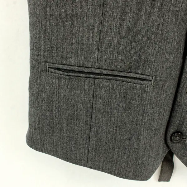 KO Egara Gray Slim Fit Wool Suit Vest Waistcoat Men's Small