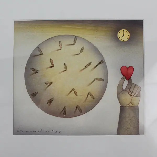 James Endicott Artist Surrealism Style Illustration Print Framed 10.25" x 10.75"