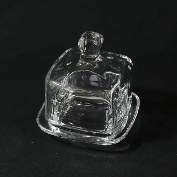 Abbott Collection Small Square Clear Glass Covered Dish With Lid