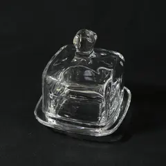 Abbott Collection Small Square Clear Glass Covered Dish With Lid