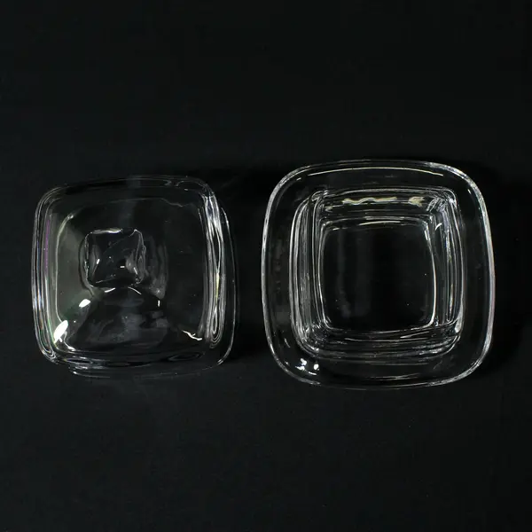 Abbott Collection Small Square Clear Glass Covered Dish With Lid