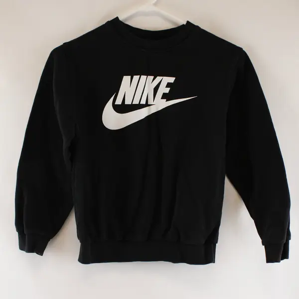 Nike Sweatshirt Toddler Size M Black White Logo Fleece Pullover