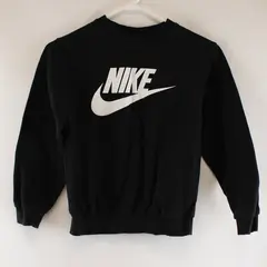 Nike Sweatshirt Toddler Size M Black White Logo Fleece Pullover