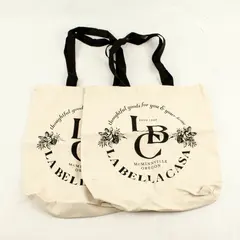 Set of 2 La Bella Casa Canvas Tote Reusable Shopping Bags