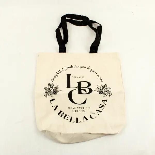 Set of 2 La Bella Casa Canvas Tote Reusable Shopping Bags