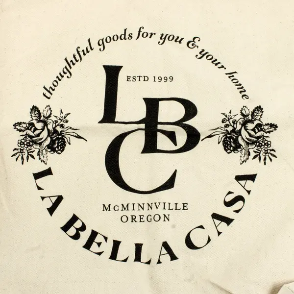 Set of 2 La Bella Casa Canvas Tote Reusable Shopping Bags