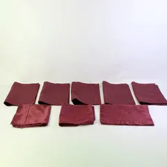 Set of 6 Burgundy Linen Placemats w/ 2 Napkins Waffle Weave