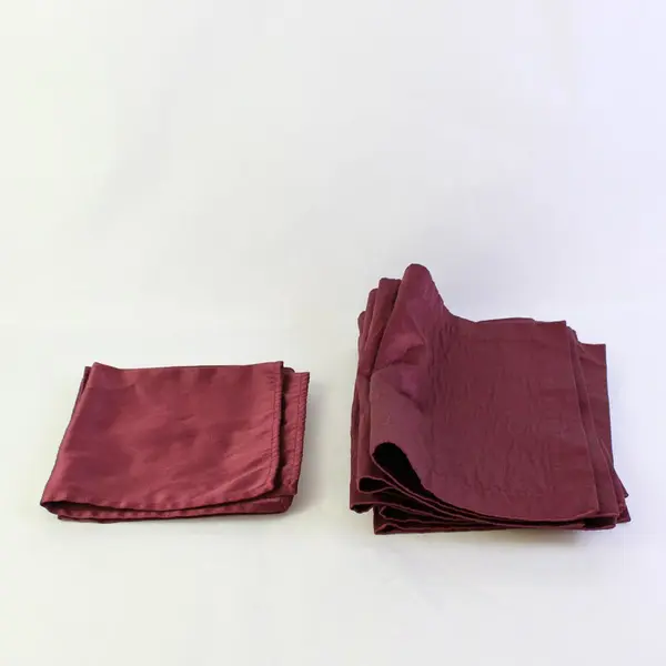 Set of 6 Burgundy Linen Placemats w/ 2 Napkins Waffle Weave