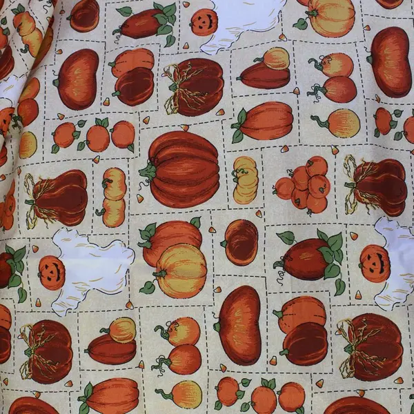 Halloween Pumpkin Ghost Jack O Lantern Fabric 2 1/4 Yds