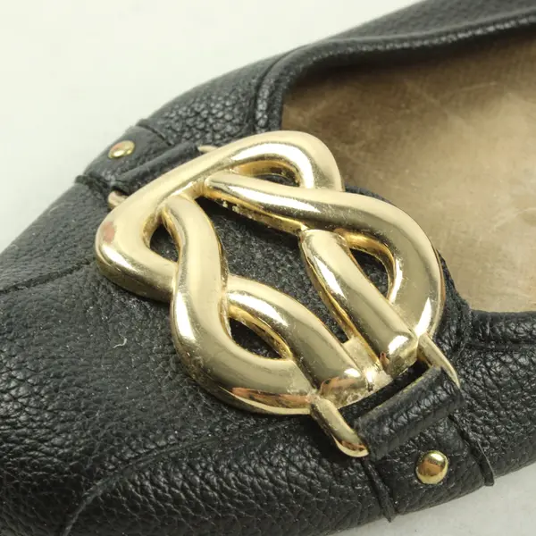 Aerosoles Big Bet Ballet Flats Black with Gold Accent Women's Size 9